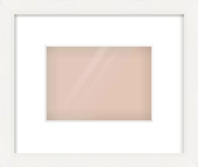 White Beveled Frame for 7 × 5in artwork, with Smooth White Single Mount