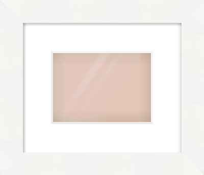 White Flat Frame for 7 × 5in artwork, with Smooth White Single Mount