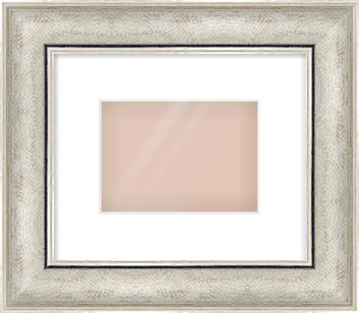 Silver Scoop Frame for 7 × 5in artwork, with Smooth White Single Mount