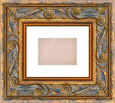Gold Spoon Frame for 7 × 5in artwork, with Smooth White Single Mount