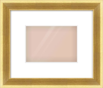 Gold Cushion Frame for 7 × 5in artwork, with Smooth White Single Mount