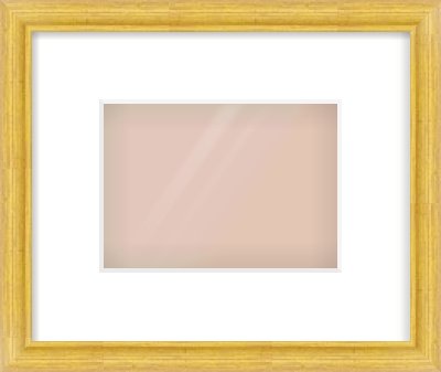 Gold Cushion Frame for 7 × 5in artwork, with Smooth White Single Mount