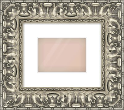 Silver Reverse Frame for 7 × 5in artwork, with Smooth White Single Mount