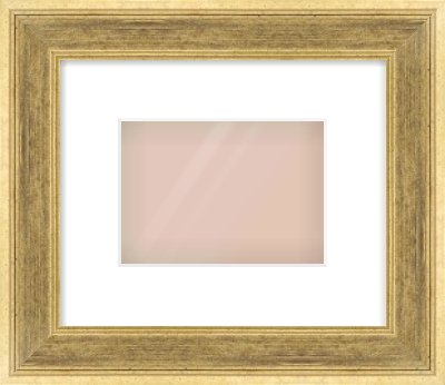 Gold Flat Frame for 7 × 5in artwork, with Smooth White Single Mount