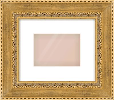 Gold Reverse Frame for 7 × 5in artwork, with Smooth White Single Mount