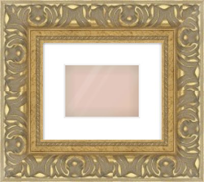 Gold Reverse Frame for 7 × 5in artwork, with Smooth White Single Mount