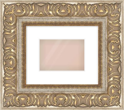 Silver / Gold Reverse Frame for 7 × 5in artwork, with Smooth White Single Mount