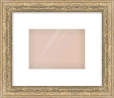 Distressed Gold Dome Frame for 7 × 5in artwork, with Smooth White Single Mount