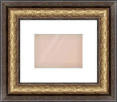 Gold Spoon Frame for 7 × 5in artwork, with Smooth White Single Mount