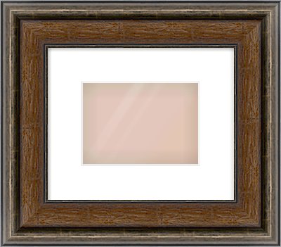 Walnut / Pewter Spoon Frame for 7 × 5in artwork, with Smooth White Single Mount