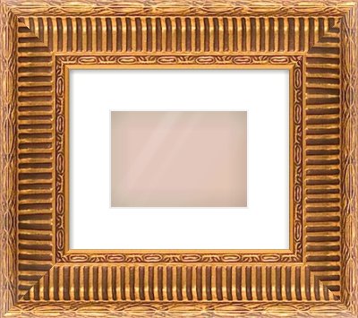 Gold Spoon Frame for 7 × 5in artwork, with Smooth White Single Mount