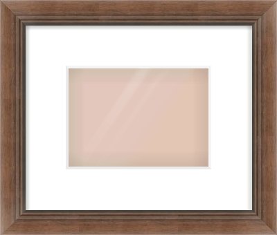 Brown Flat Frame for 7 × 5in artwork, with Smooth White Single Mount