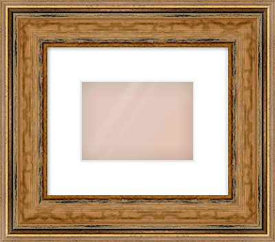 Gold Scoop Frame for 7 × 5in artwork, with Smooth White Single Mount