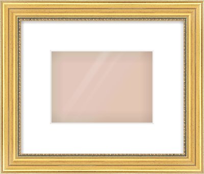 Gold Spoon Frame for 7 × 5in artwork, with Smooth White Single Mount