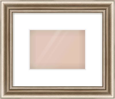 Silver Cushion Frame for 7 × 5in artwork, with Smooth White Single Mount