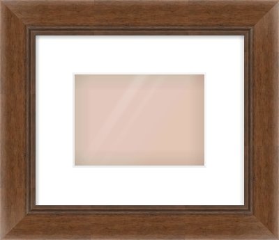 Brown Flat Frame for 7 × 5in artwork, with Smooth White Single Mount