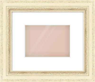 Ivory Distressed Frame for 7 × 5in artwork, with Smooth White Single Mount