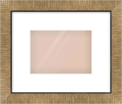 Bronze Flat Frame for 7 × 5in artwork, with Smooth White Single Mount
