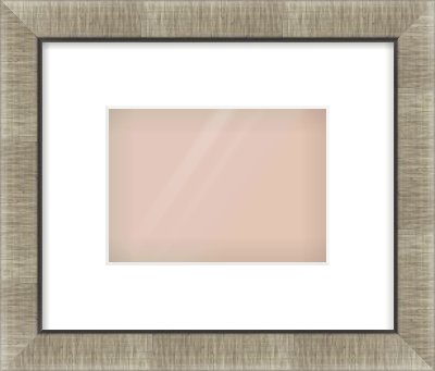 Silver & Black Sided Flat Frame for 7 × 5in artwork, with Smooth White Single Mount