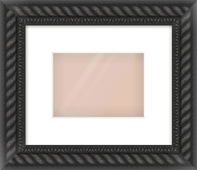 Black/Gold Dome Frame for 7 × 5in artwork, with Smooth White Single Mount