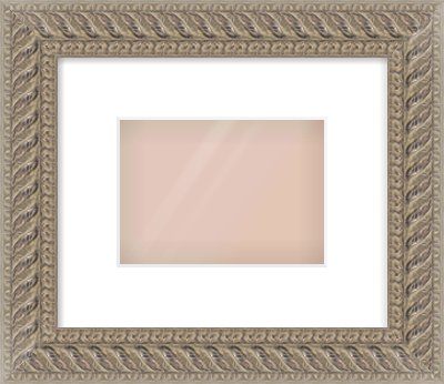 Silver Dome Frame for 7 × 5in artwork, with Smooth White Single Mount