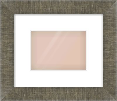 Brushed Pewter Flat Frame for 7 × 5in artwork, with Smooth White Single Mount