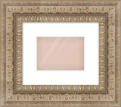 Gold Reverse Frame for 7 × 5in artwork, with Smooth White Single Mount