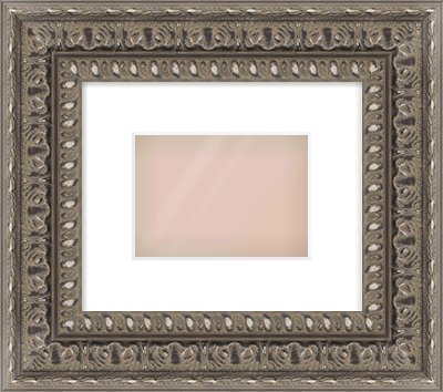 Silver Reverse Frame for 7 × 5in artwork, with Smooth White Single Mount