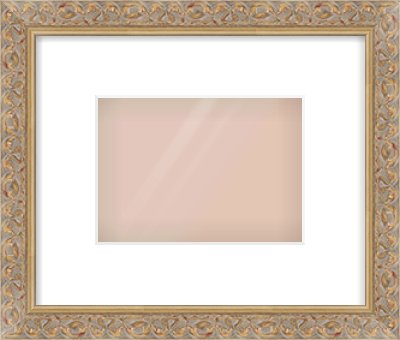 Gold Scoop Frame for 7 × 5in artwork, with Smooth White Single Mount