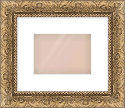 Gold Scoop Frame for 7 × 5in artwork, with Smooth White Single Mount