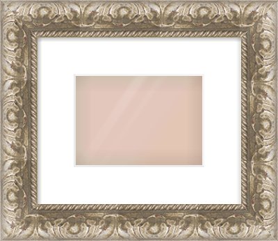 Silver Scoop Frame for 7 × 5in artwork, with Smooth White Single Mount