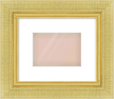 Gold Reverse Frame for 7 × 5in artwork, with Smooth White Single Mount