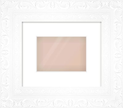 White Reverse Frame for 7 × 5in artwork, with Smooth White Single Mount