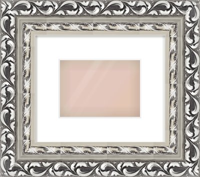 Silver Reverse Frame for 7 × 5in artwork, with Smooth White Single Mount
