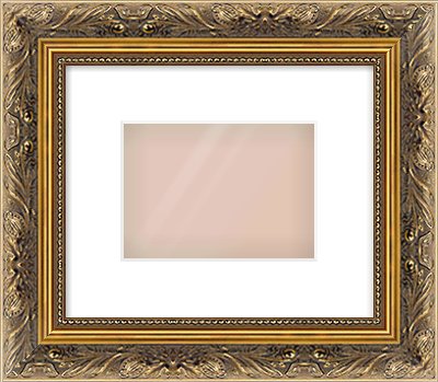 Gold Scoop Frame for 7 × 5in artwork, with Smooth White Single Mount