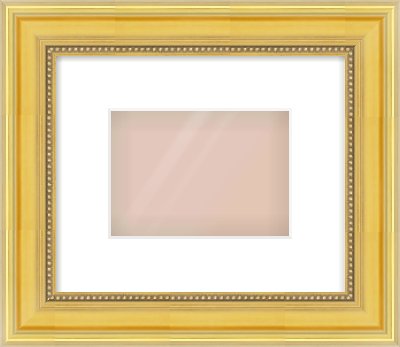 Gold Spoon Frame for 7 × 5in artwork, with Smooth White Single Mount