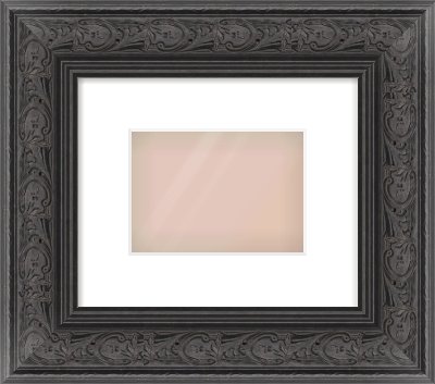 Black Spoon Frame for 7 × 5in artwork, with Smooth White Single Mount