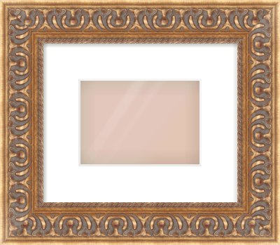 Gold Reverse Frame for 7 × 5in artwork, with Smooth White Single Mount