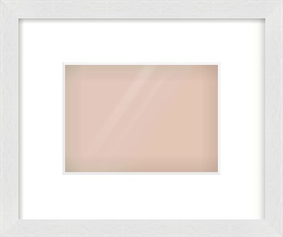 White Flat Frame for 7 × 5in artwork, with Smooth White Single Mount