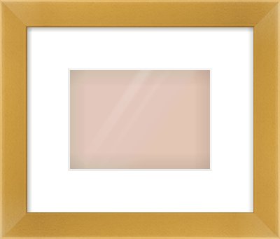 Gold Flat Frame for 7 × 5in artwork, with Smooth White Single Mount