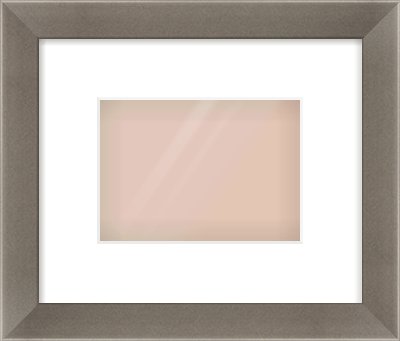 Pewter Flat Frame for 7 × 5in artwork, with Smooth White Single Mount