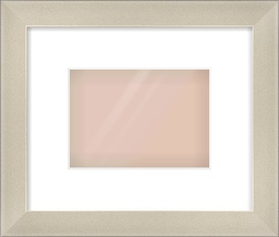 Silver Flat Frame for 7 × 5in artwork, with Smooth White Single Mount