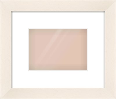 White Flat Frame for 7 × 5in artwork, with Smooth White Single Mount