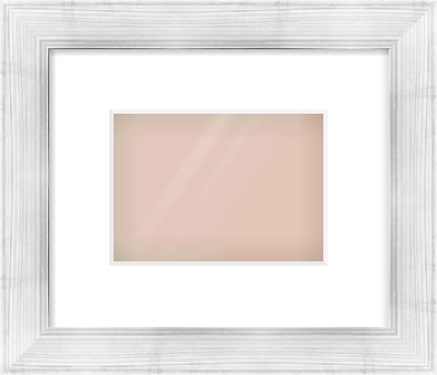 Silver Foil Flat Frame for 7 × 5in artwork, with Smooth White Single Mount