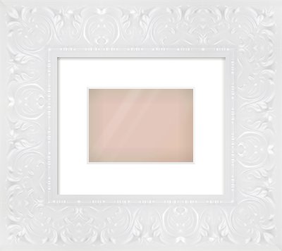 White Scoop Frame for 7 × 5in artwork, with Smooth White Single Mount