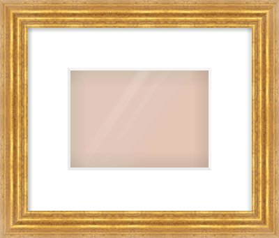 Gold Reverse Frame for 7 × 5in artwork, with Smooth White Single Mount