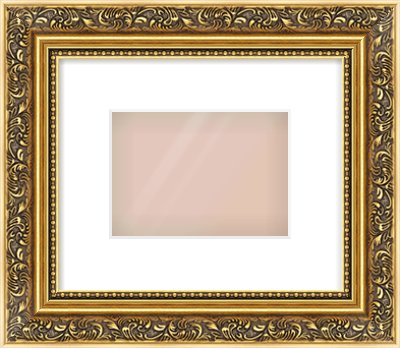 Gold Spoon Frame for 7 × 5in artwork, with Smooth White Single Mount