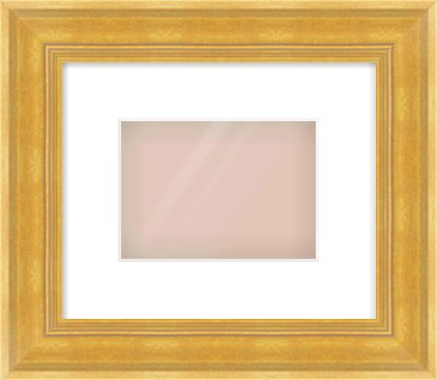 Gold Spoon Frame for 7 × 5in artwork, with Smooth White Single Mount