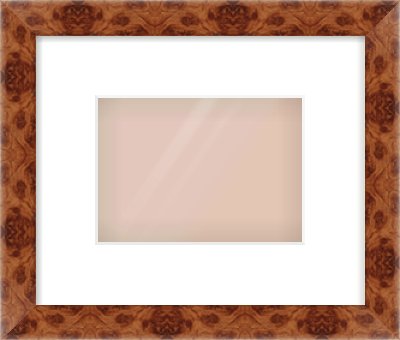 Brown Flat Frame for 7 × 5in artwork, with Smooth White Single Mount