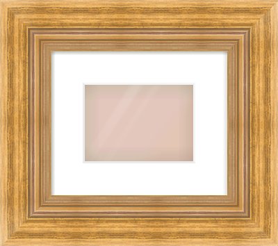 Gold Reverse Frame for 7 × 5in artwork, with Smooth White Single Mount